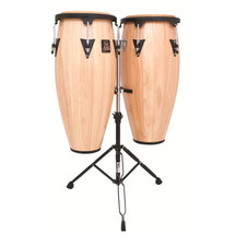 Latin Percussion Aspire Natural Wood 10" & 11" Conga Set w/ Double Stand