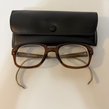 USGI Issue BCG's USS Size 50-22 Brown Eyeglasses Frame Vintage Z87 Romco 4.5 6.5