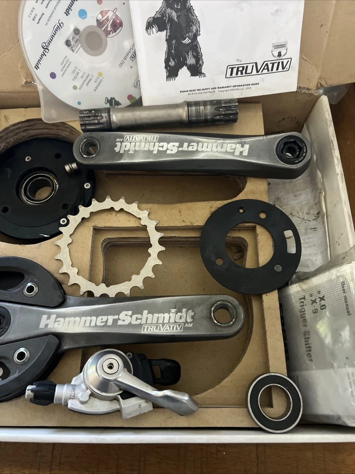 BIELAS DE 2 VELOCIDADES TRUVATIV HAMMERSCHMIDT DE COLECCIÓN 170 MM 2X ENGRANAJES INTERNOS JUEGO RARO Foto 3 de 4