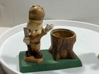 Vintage 1940s Elmer Fudd cast pot metal with stump designed as match/pen holder — photo 1