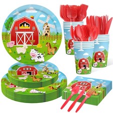 Farm Animal Birthday Party Decorations Farm Plates Tableware Barnyard Farm Bi...