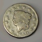 1820 Coronet Head Large Cent AG, 1C Penny coin — photo 1