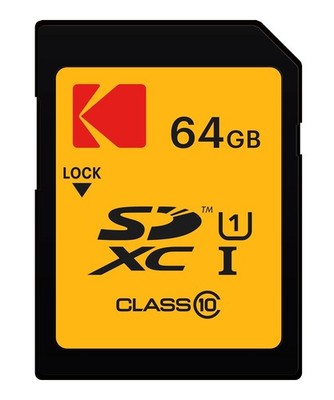 KODAK EKMSD64GXC10K SDXC Card 64GB UHS-I U1 V10 Premium Full HD Black