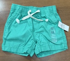 Baby Gap Shorts, Toddler 6-12 Mon, Elastic Waist, Draw String, Pull Up, Teal NEW