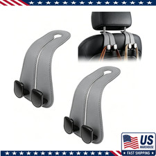 Leather Car Bag Hooks 2 Pack Headrest Hooks Handbags Groceries Greycolor Gray Leather Car Bag Hooks 2 Pack Headrest Hooks Handbags Groceries Greycolor Gray