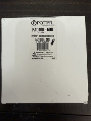 Potter PAD100-6DB 6  Detector Base Fire Alarm Addressable System NEW
