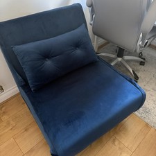 Laura James single blue velvet sofa bed Used