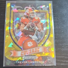 2021 Panini Prizm Draft Picks Crusade Gold Ice Prizm Rookie Trevor Lawrence #16…