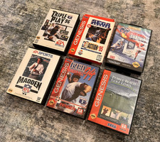 Sega Genesis Sports Lot -Madden/NBA Action/Winter Olympics/RBI Baseball/Golf CIB