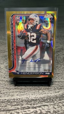 Topps Chrome NFL 2025 Treveyon Henderson Rookie  Autograph 09/50