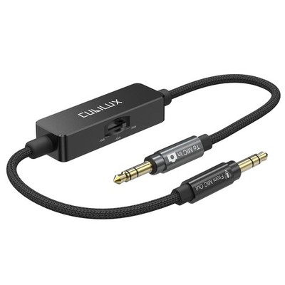3.5mm TRS Microphone Attenuator Cable - 3 Levels for DSLR, Camcorder, 1ft