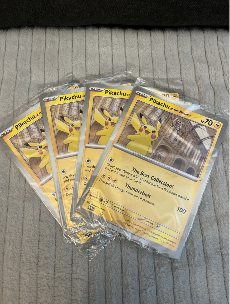 4 x Pokemon Pikachu at the Museum Jumbo Promo Sealed