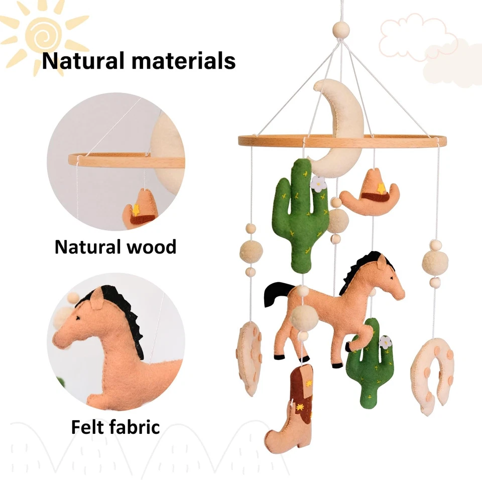 Western Baby Mobile, Cowboy Mobile for Crib, Crib Mobile for Boys, Western Nu... - Image 2 of 4