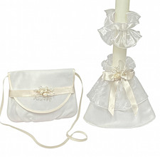 Kerzentuch Kommunion Tasche  Kerzenrock zum Kommunionkleid creme ivory beige *43