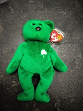 Ty Beanie Baby Retired Green Bear Shamrock Plush 1997 Ages 3 3-4 5-7 8-11 Years