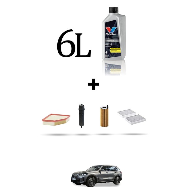 Hoffcar Servicekit 4 Filter Und 6L ÖL FüR BMW X5 (G05, F95) 25D 170Kw Ab 2019-image