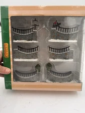 2006 Lemax Table Accents 6 Piece “Stone Wall” Decorative Design #63576 Mint/Box