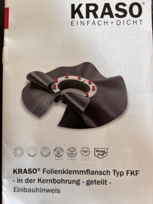 Kraso, Folieklemmflansch Typ FKF, geteilt, in Kernbohrung, nachträgl. auf Wand