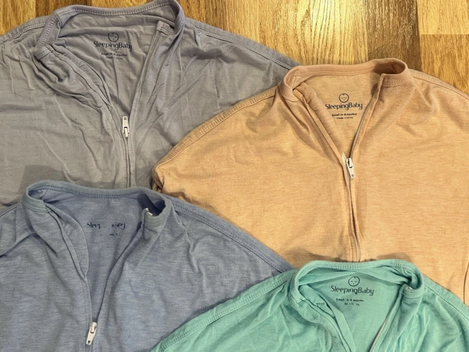 Sleeping Baby Zipadee Cremallera Transición Envoltura PEQUEÑA 4-8 Meses Animales Lote De 4 Foto 2 de 3