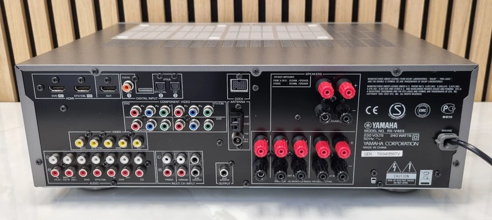 Yamaha RX-V463 5.1 AV Receiver Heimkino Verstärker HDMI Dolby Digital DTS Silber - Bild 3 von 3