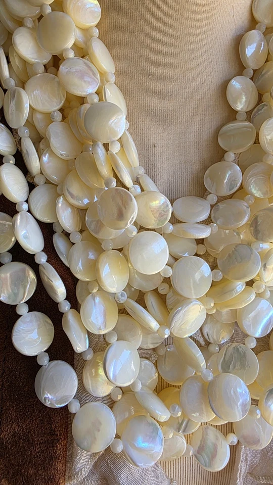 Collar babero vintage Heidi Daus madreperla estrás cierre magnético MOP Foto 2 de 4