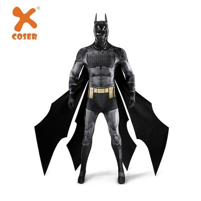 Xcoser Absolute Batman Cosplay Costume Batman Cosplay Bodysuit Cloak Mask Set