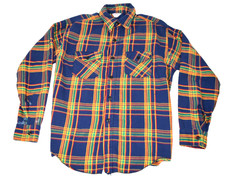 60s Frostproof Sanforized Plaid Shirt Thick Woven Cotton Vibrant Colorful Vtg 70