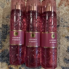      Set Of 3 Bath  Body Works   COVERED IN ROSES  Fine Fragrance Mist 8 Oz NEW