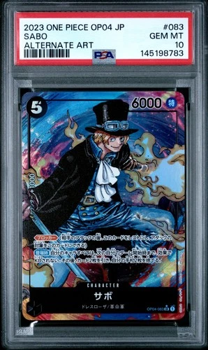 2023 ONE PIECE JAPANESE OP04-KINGDOMS OF INTRIGUE ALTERNATE ART #083 SABO PSA 10