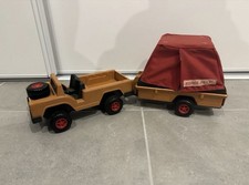 Vintage FISHER PRICE - JEEP SAFARI + REMORQUE + Tente 1975 Made In Usa