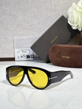 Occhiali da sole Tom Ford Bronson TF1044 stile aviatore nero/giallo...