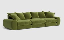 LOAF Wodge Large Modular sofa in Good Green Clever Deep Velvet (1732)