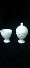 Vintage Westmoreland Glass Floral Embossed Milk Glass Candy Dishes-Made for Avon