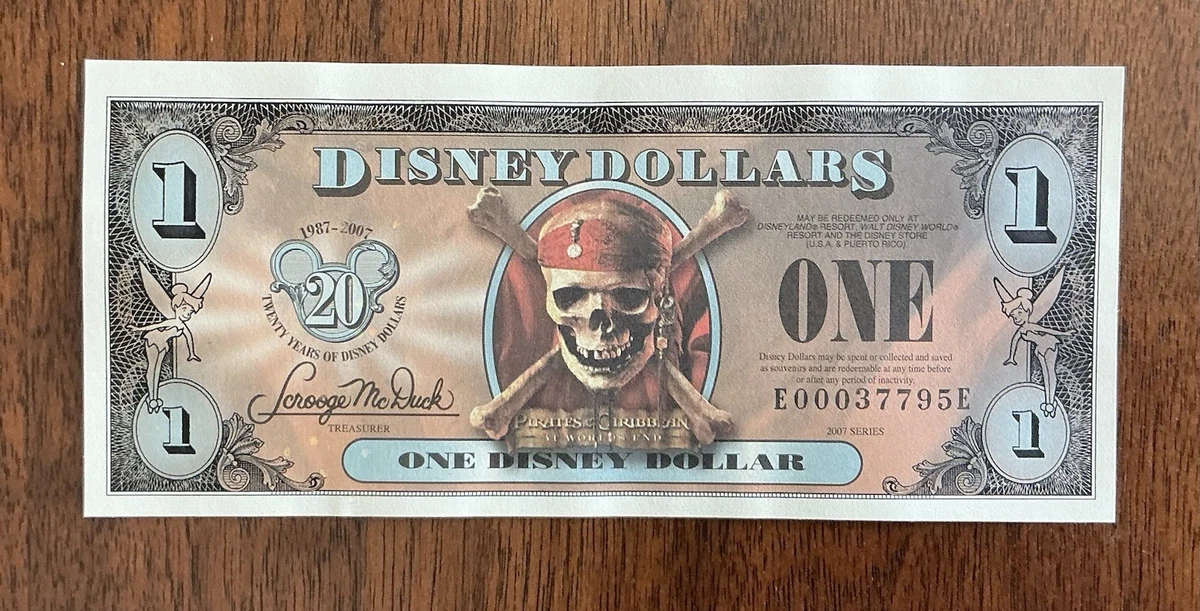 Pirates of the Caribbean Disney Dollars (1968-Now) for sale | eBay