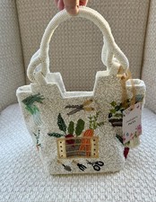 Handcrafted in India Vegetable Gardening Beaded Handbag NWT