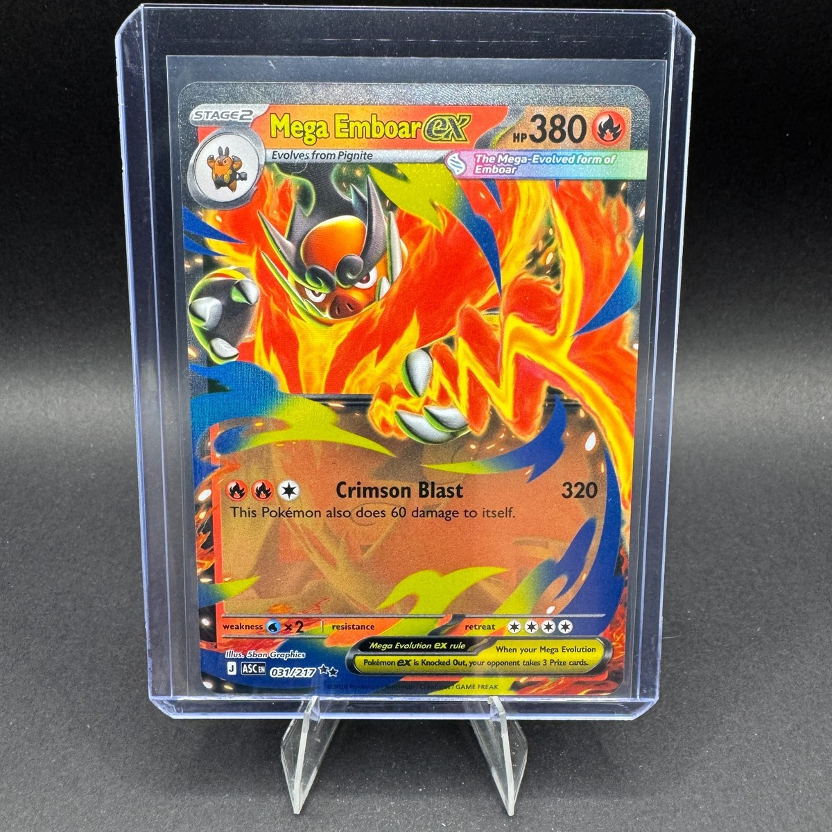 Mega Emboar EX Pokemon Ascended Heroes 031/217 Double Rare Holo NM