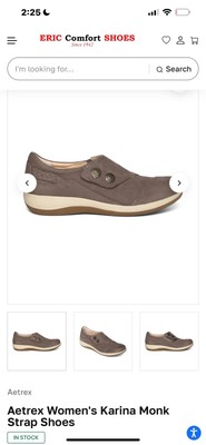 Aetrex Women's Karina Monk Strap Shoes