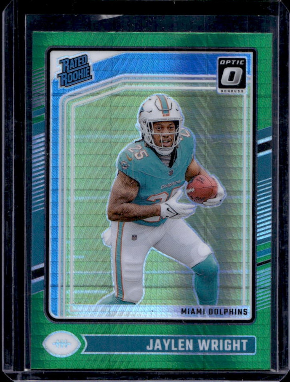 2024 Donruss Optic Jaylen Wright Green Hyper Rated Rookie #249 Dolphins