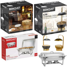 9.5L Chafing Dish Buffet Set Stainless Steel Food Warmer Banquets Lid Holder