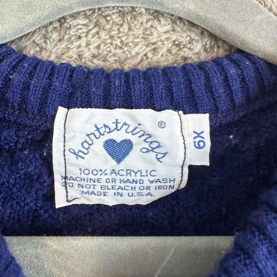 Chaleco Suéter Hartstrings De Colección 6 6X Niñas Azul Cereza Rayas Estampado Fair Isle Foto 4 de 4