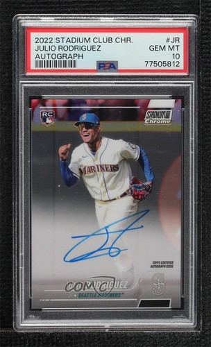 2022 Topps Stadium Club Chrome Julio Rodriguez PSA 10 GEM MT Rookie Auto RC