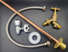 DIY OUTDOOR GARDEN TAP KIT SELF CUTTING BIB TAP EASY FIT THROUGH THE WALL PLATE
