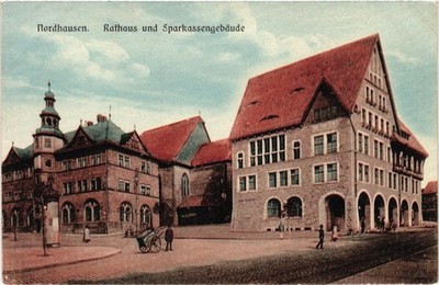 Nordhausen Germany Rathaus Sparkasse 1910 Posted Postcard Carl Odemar Esperanto