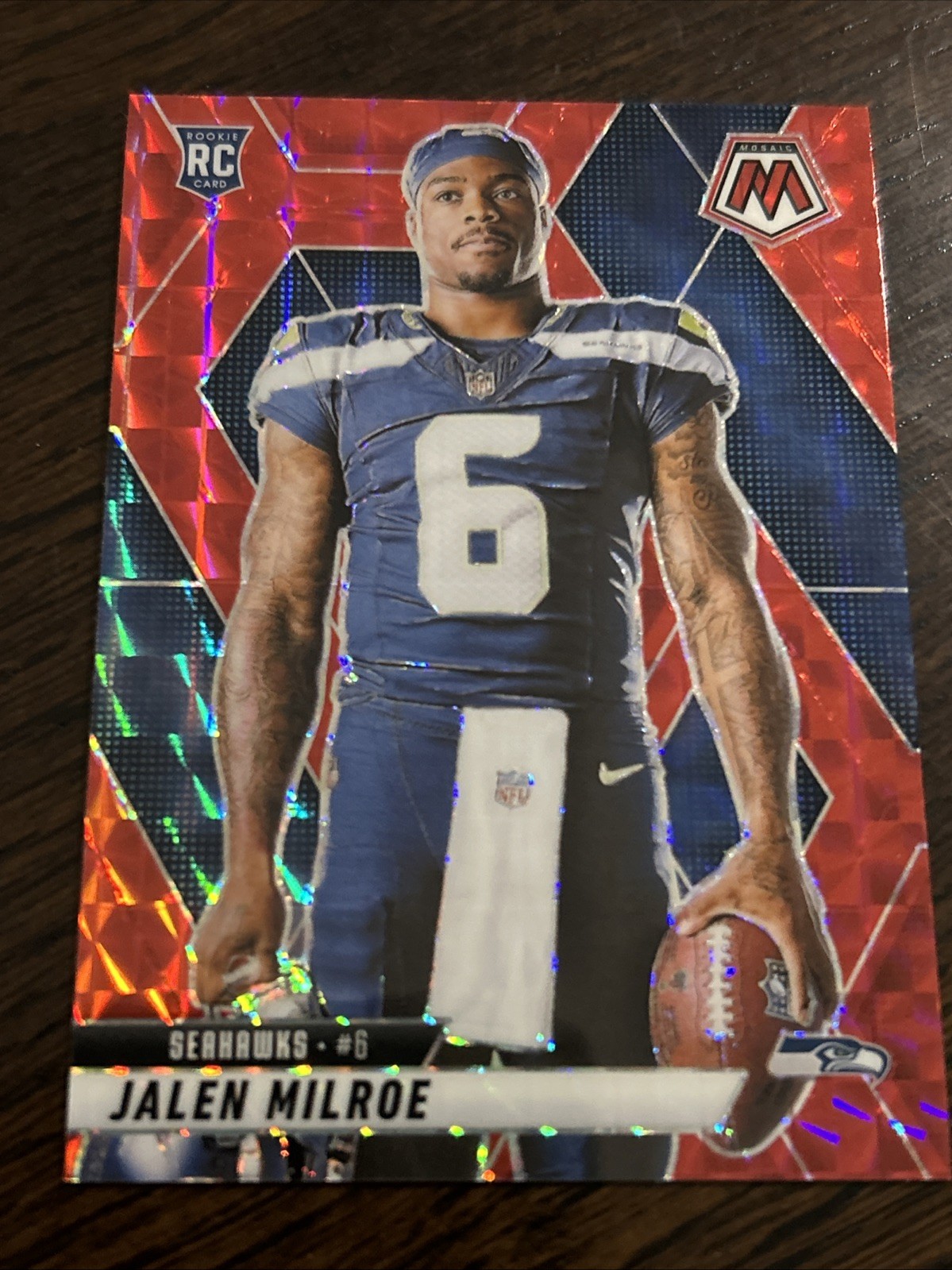 Jalen Milroe 2025 Panini Mosaic #283 Red Prizm Rookie RC Variation