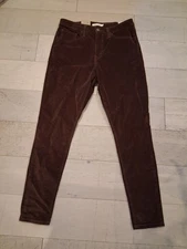 Levi's NEW 721 High Rise Skinny Corduroy Jeans Womens Size 31/30 Dark Brown