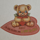 Vintage Valentine’s Day Teddy Bear Card “Gee! I’d Like to Give You a Hug” — photo 1