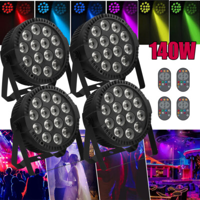 4X 140W RGBW 14 LED DJ PAR Can DMX512 Wash Bühnenlicht Disco Show Party Club EU