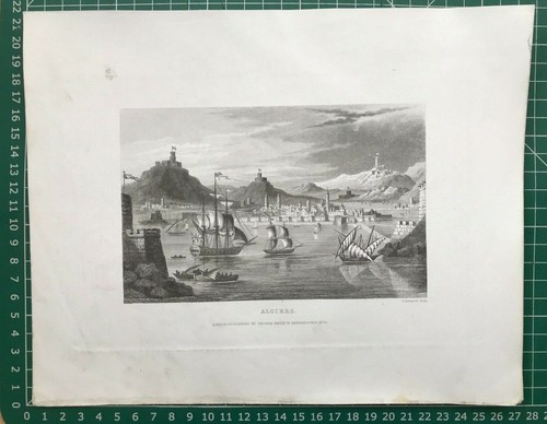 1830 Antique Print; View of Algiers, Algeria - Picture 2 of 2