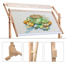 Needlework Adjustable Embroidery Stand Wooden Frame Cross Stitch Floor Stand