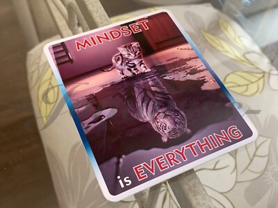 Motivational  Mindset Is Everything  Inspiring Tiger Cat Sticker Decal wall art